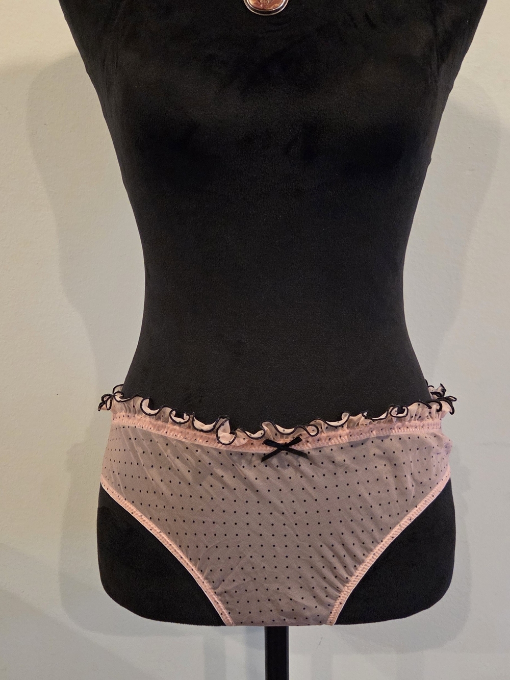 Victoria's Secret Pink and Black Polka Dot Bikini Panty